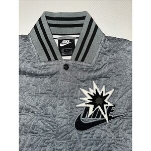 Nike Puff Embossed AOP Logo Boys Large Grey Sweater Logo Pocket Hit